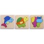 Commotion - Puzzle din lemn Animale 3 in 1 Puzzle Copii, piese12 - 1