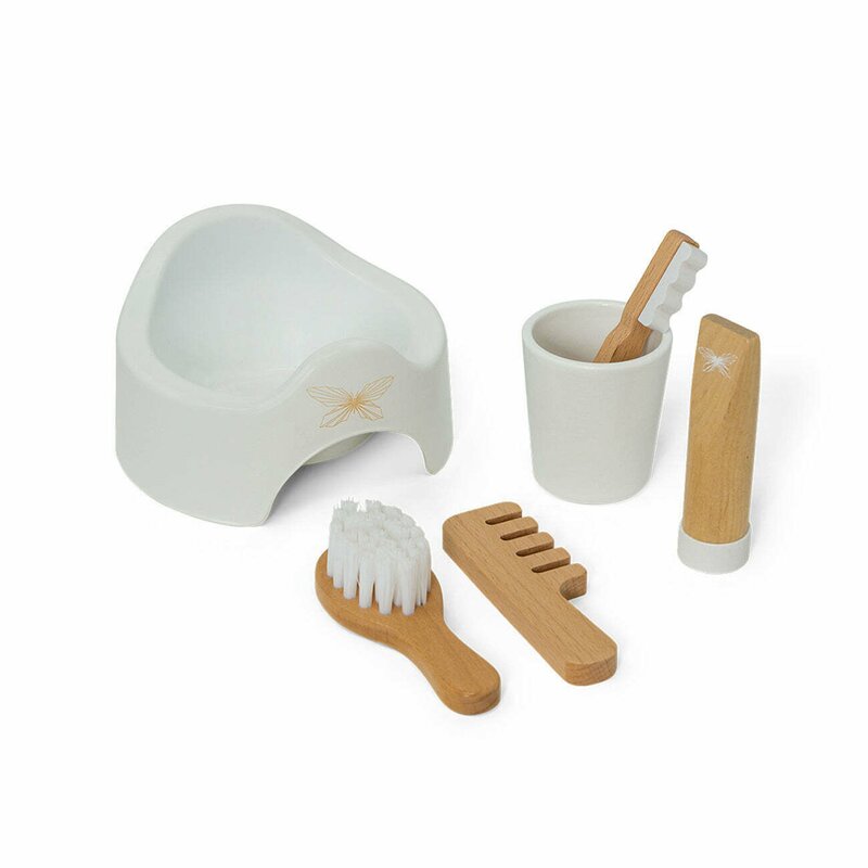 Byastrup - set de baie cu olita pentru papusi, din lemn, +3 ani,