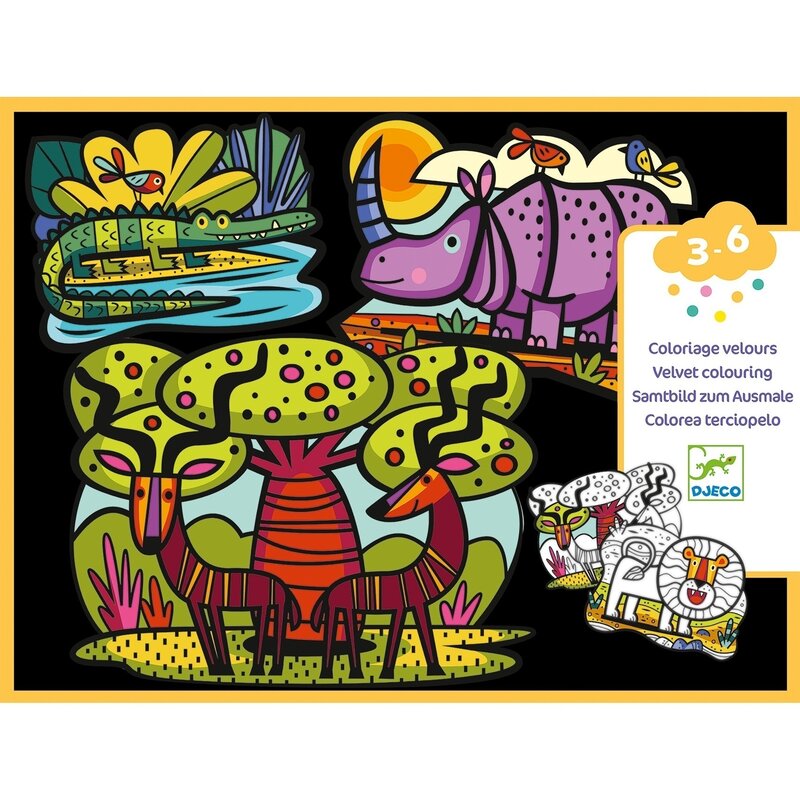 Djeco - set de colorat , animale catifelate