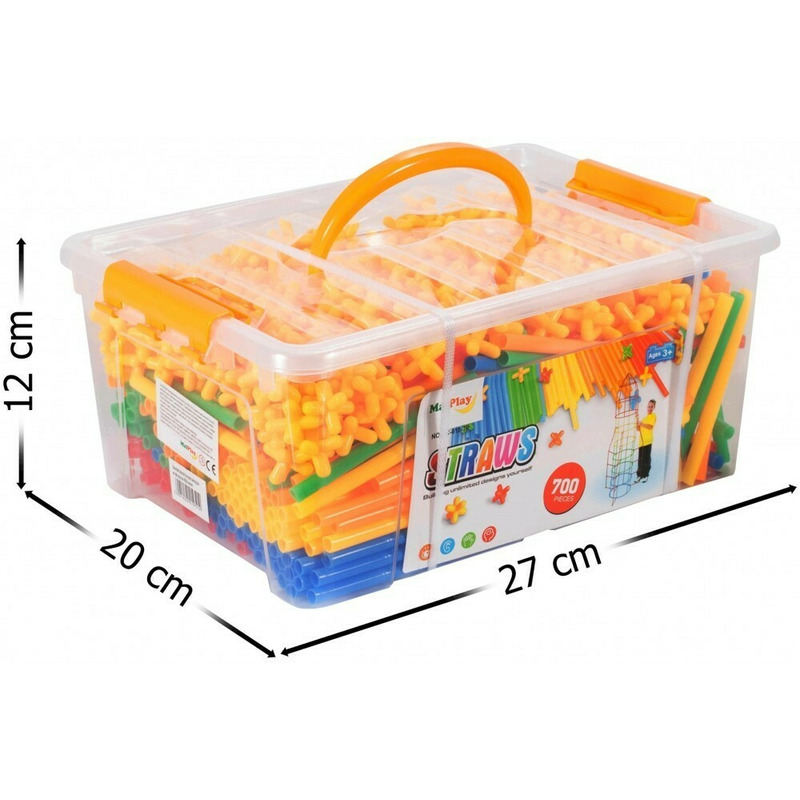 Set de construit malplay cu paie si accesorii 700 bucati