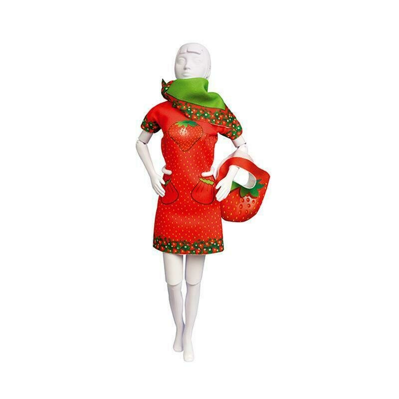 Dress Your Doll - Set de croitorie hainute pentru papusi Couture Twiggy Strawberry,