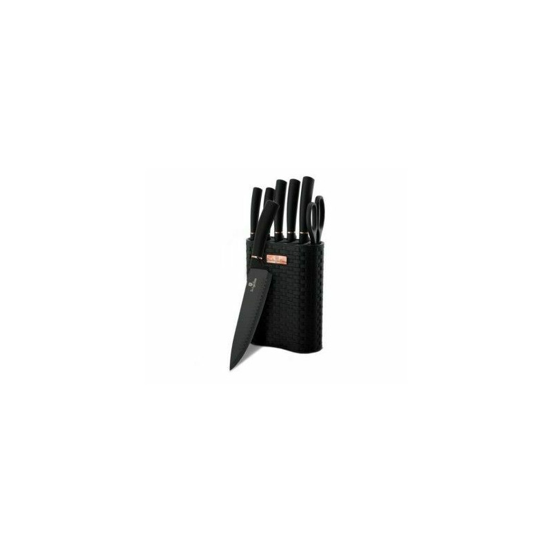 Set de cutite, 7 piese, invelis titan, berlinger haus, bh 2501, negru