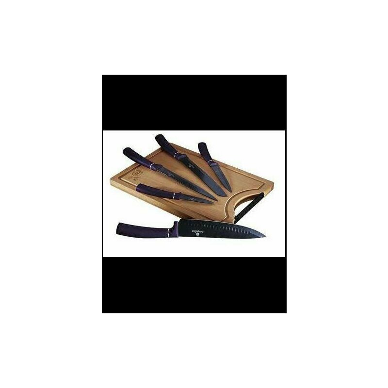 Berlinger haus - set de cutite cu tocator bambus, 6 piese , purple eclipse, , bh 2683, mov