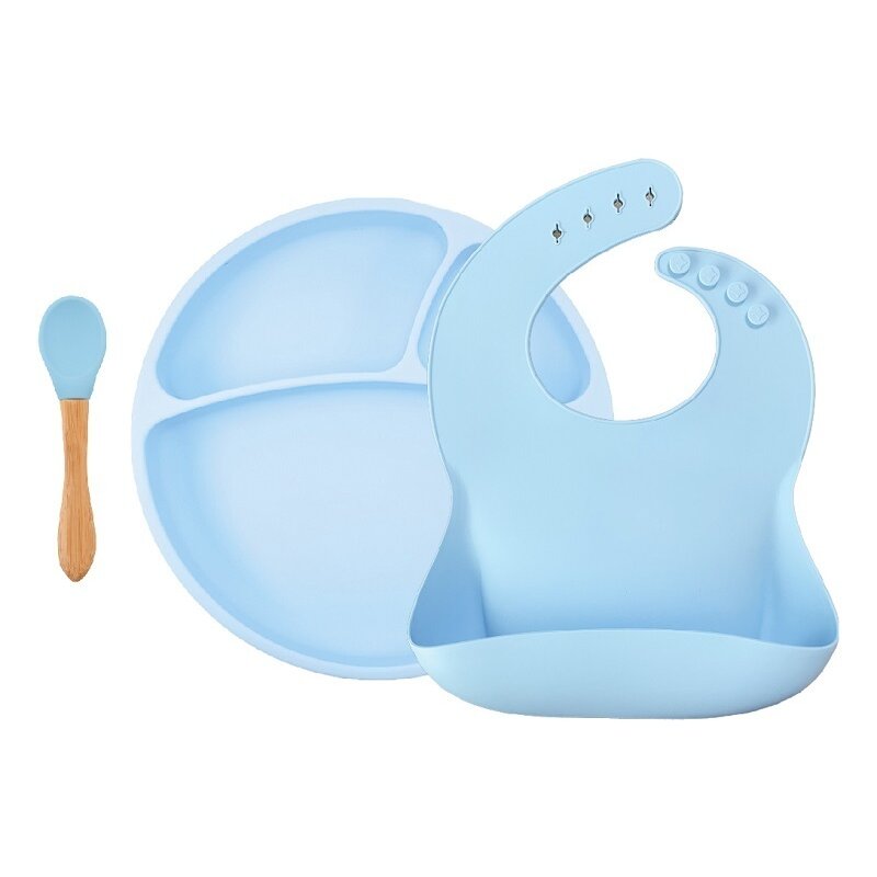 Minikoioi - set de hranire bwl ii , 100% premium silicone – mineral blue