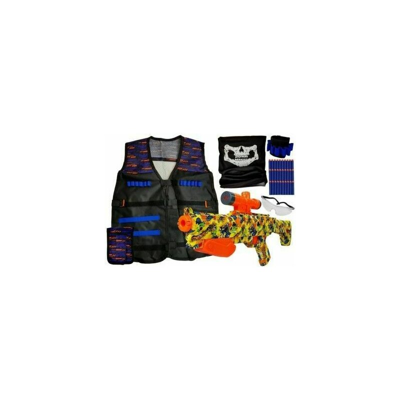 Leantoys - set de joaca pentru copii, pusca cu gloante de spuma si vesta cu accesorii, , 8464