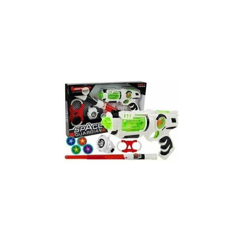 Leantoys - set de joaca sf pentru copii, pistol laser, sabie laser si accesorii gardianul galaxiei, , 7094