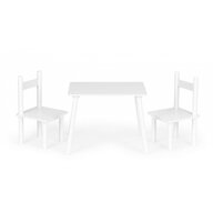 Ecotoys - Set de masa cu doua scaune pentru copii  ESC-W-0288A - Alb