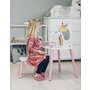 Set de toaleta pentru copii, Unicorn, Cu masuta si scaun din lemn, FreeON, White/Pink - 2
