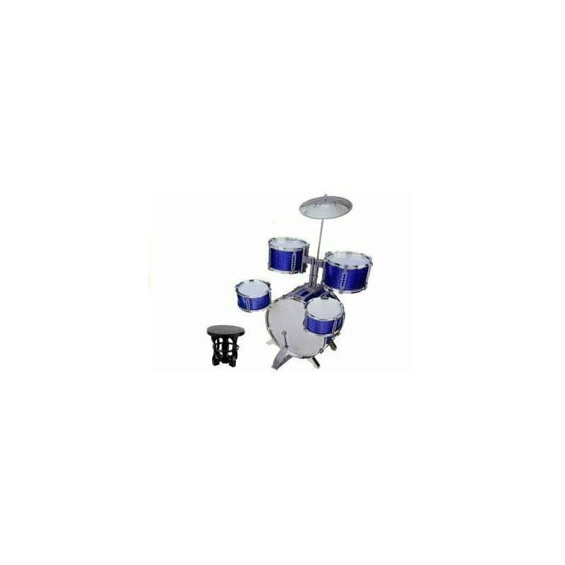 Leantoys - set de tobe muzicale de jucarie pentru copii, cu scaunel, albastre, , 4896
