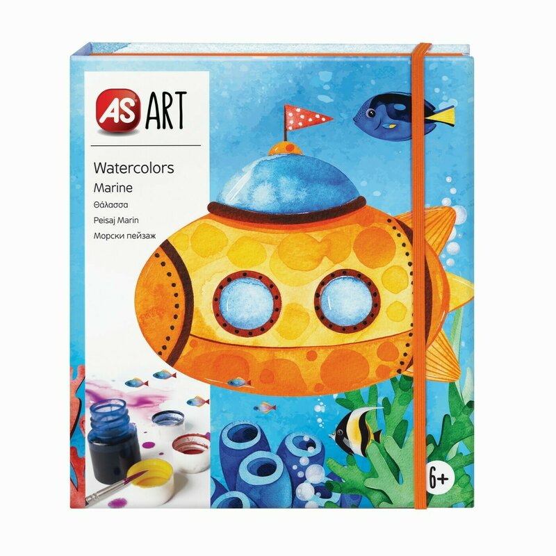 As - set desen art acuarela peisaj marin