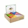 Joc educativ prisme triunghiulare si triunghiuri-recipient, din lemn, +2 ani, Masterkidz - 1