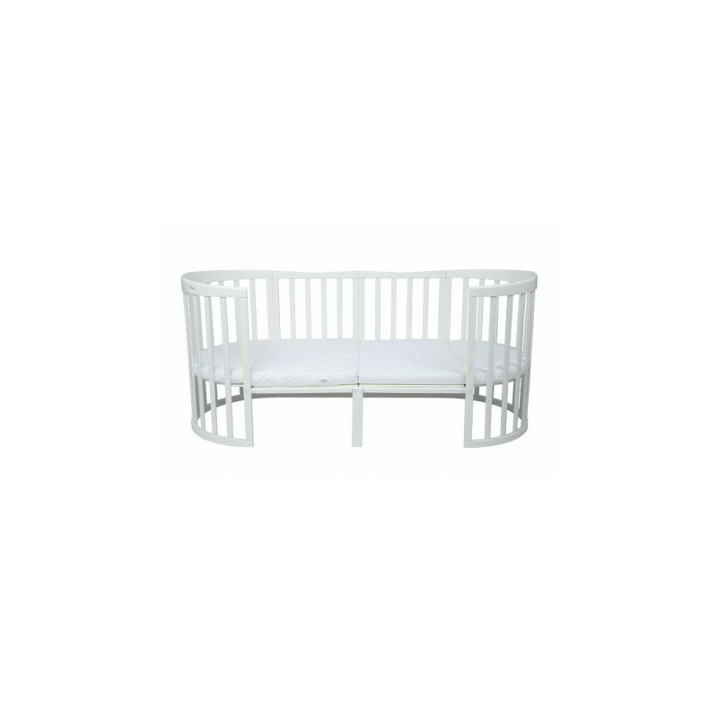 Set extensie din lemn pentru patut junior waldin evolutiv 7in1, rotund/oval, alb