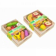 Globo - Set fructe sau legume din lemn cu velcro 
