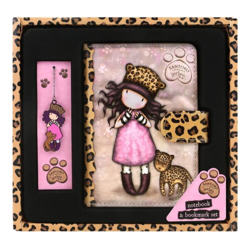 Set jurnal cu coperta pvc si semn de carte gorjuss purrrrrfect love