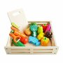 Set Ladita cu fructe si legume din lemn pentru feliat XXL Kruzzel MY17514 - 1