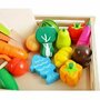 Set Ladita cu fructe si legume din lemn pentru feliat XXL Kruzzel MY17514 - 4