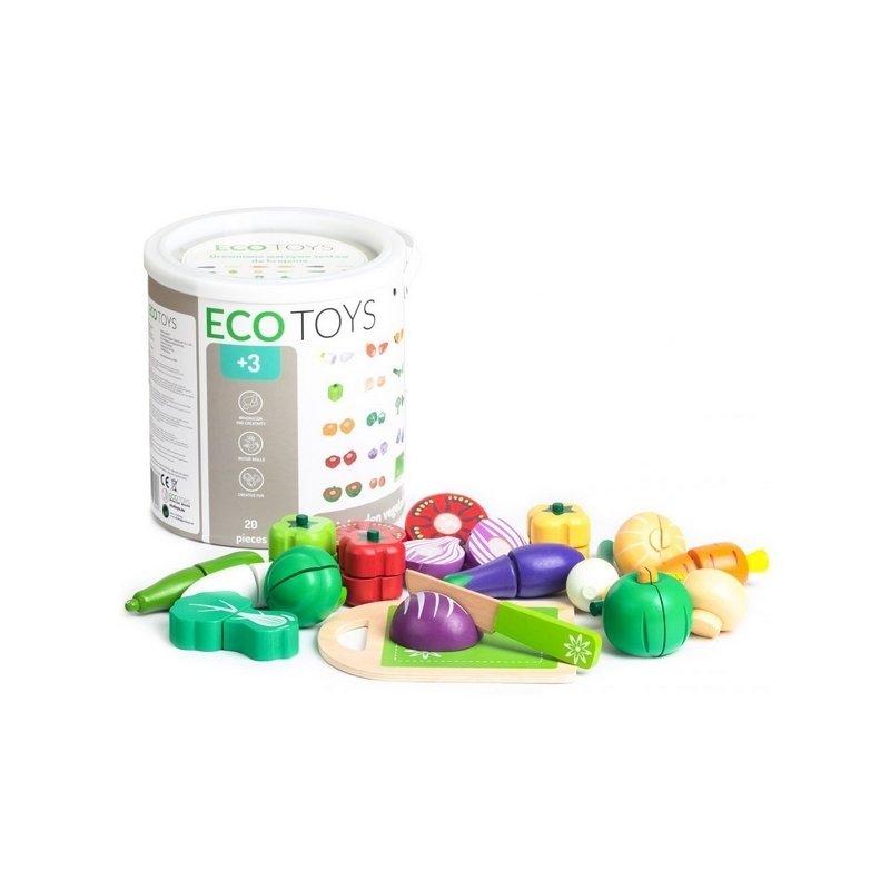 Ecotoys - set legume din lemn 20 buc