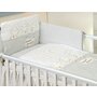 AMY - Lenjerie 3 piese Cu protectie laterala Sweet Dreams din Bumbac, 120x60 cm, Gri - 1