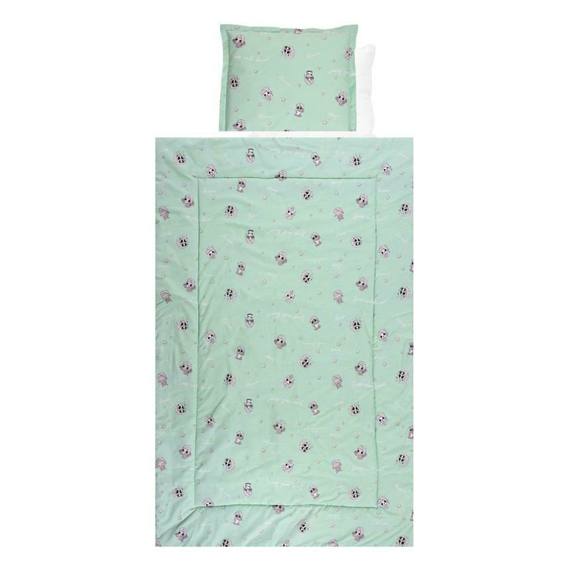Set lenjerie pat 4 piese, bumbac ranforce, friends green