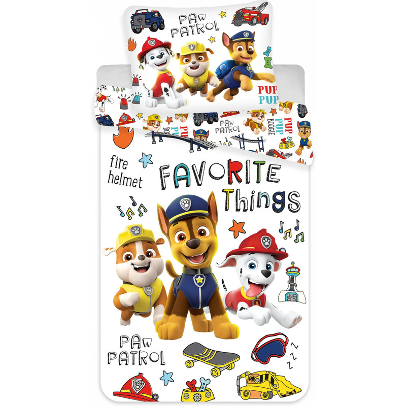 Set lenjerie pat copii paw patrol favorite things 100x135 + 40x60 suncity brm011380