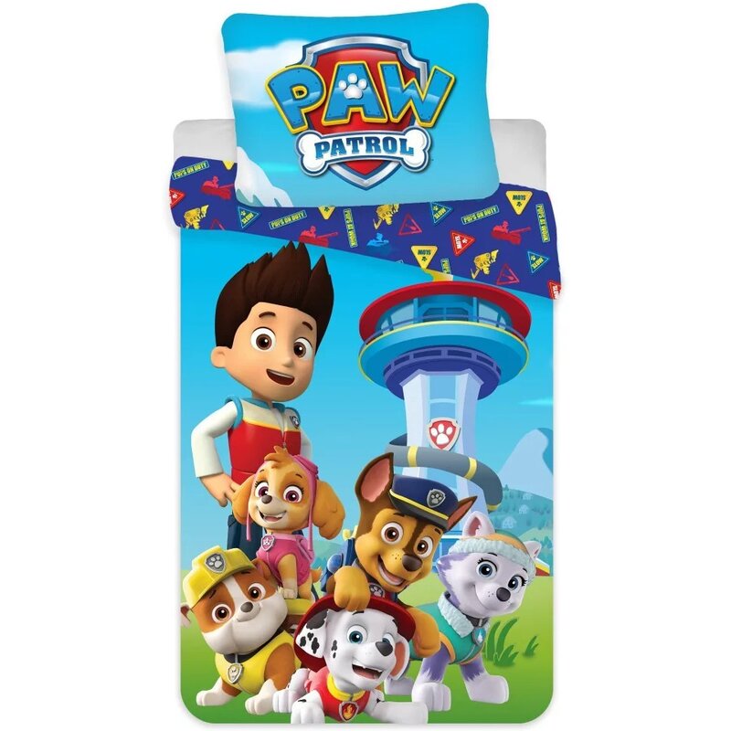 Suncity - set lenjerie pat copii paw patrol team 100Ã140 cm, 40Ã45 cm brm008267