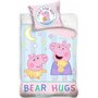 Set lenjerie pat copii Peppa Pig Bear Hugs 100x135 + 40x60 SunCity CBX195007PP - 1