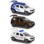 Set Majorette Dacia Duster masina alb albastru, masina maro si masina de politie - 1