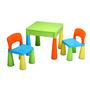 Set masuta si doua scaune pentru copii, Multicolor, Cu parte detasabila si reversibila, Partea reversibila pentru Lego Duplo, New Baby - 3