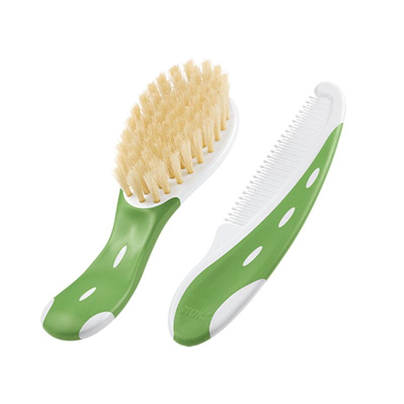 Nuk - nuk - set perie par natural si piepten verde