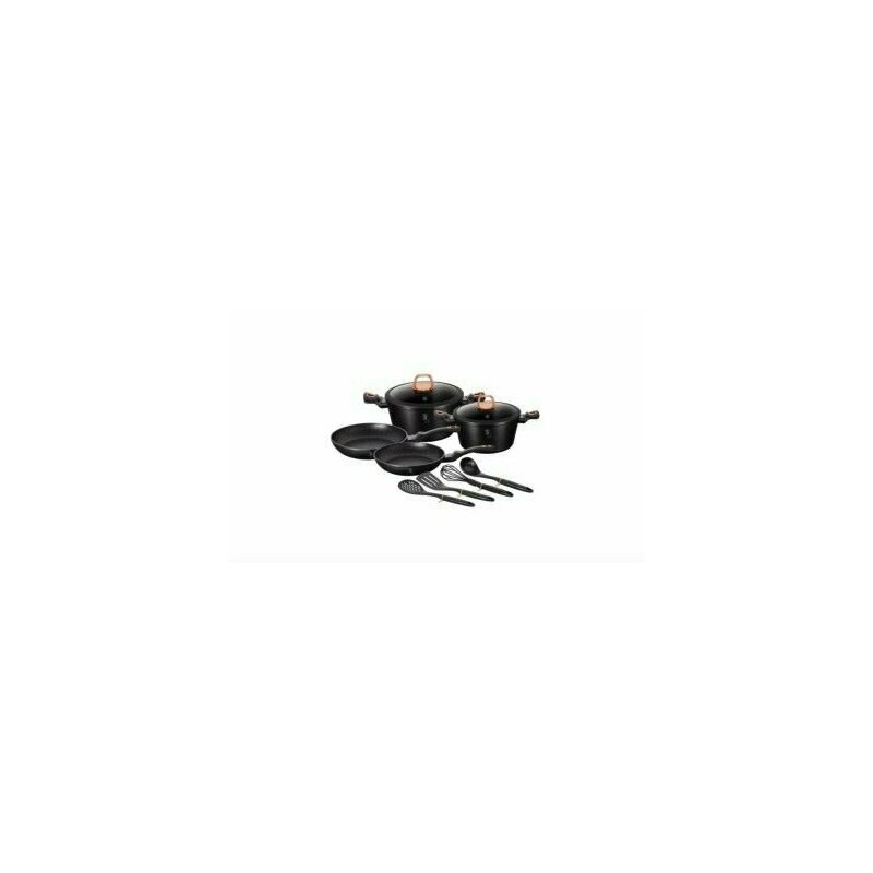 Berlinger Haus Set Oale Si Tigai Marmorate 10 Piese Din Aluminiu Forjat Black Rose Collection Bh 6149