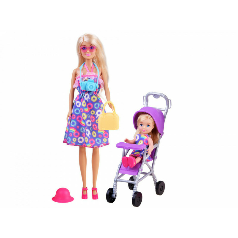 Set papusa anily mama si fetita la plimbare, accesorii incluse