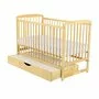 Set Patut din lemn bebe Babyneeds, Ola cu sertar, 120x60 cm, Natur + Saltea patut bebe, Cocos Confort II, Cu fibre de cocos si strat de burete, 120x60x10 cm + Protectie impermeabila, Pentru patuturi 120x60 cm, Alb - 3