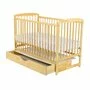 Set Patut din lemn bebe Babyneeds, Ola cu sertar, 120x60 cm, Natur + Saltea patut bebe, Cocos Confort II, Cu fibre de cocos si strat de burete, 120x60x10 cm + Protectie impermeabila, Pentru patuturi 120x60 cm, Alb - 5