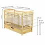 Set Patut din lemn bebe Babyneeds, Ola cu sertar, 120x60 cm, Natur + Saltea patut bebe, Cocos Confort II, Cu fibre de cocos si strat de burete, 120x60x10 cm + Protectie impermeabila, Pentru patuturi 120x60 cm, Alb - 6