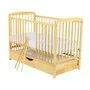 Set Patut din lemn bebe Babyneeds, Ola cu sertar, 120x60 cm, Natur + Saltea patut bebe, Cocos Confort II, Cu fibre de cocos si strat de burete, 120x60x10 cm + Protectie impermeabila, Pentru patuturi 120x60 cm, Alb - 7