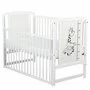 Set Patut din lemn bebe Babyneeds, Timmi Girafa cu laterala culisanta, 120x60 cm, Alb + Saltea patut bebe, Cocos Confort II, Cu fibre de cocos si strat de burete, 120x60x10 cm + Protectie impermeabila, Pentru patuturi 120x60 cm, Alb - 2