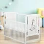 Set Patut din lemn bebe Babyneeds, Timmi Girafa cu laterala culisanta, 120x60 cm, Alb + Saltea patut bebe, Cocos Confort II, Cu fibre de cocos si strat de burete, 120x60x10 cm + Protectie impermeabila, Pentru patuturi 120x60 cm, Alb - 3