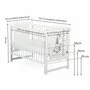 Set Patut din lemn bebe Babyneeds, Timmi Girafa cu laterala culisanta, 120x60 cm, Alb + Saltea patut bebe, Cocos Confort II, Cu fibre de cocos si strat de burete, 120x60x10 cm + Protectie impermeabila, Pentru patuturi 120x60 cm, Alb - 12