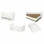 Set Patut din lemn bebe Qmini, Julia cu sertar, 120x60 cm, Alb + Saltea patut bebe, Cocos Confort II, Cu fibre de cocos si strat de burete, 120x60x10 cm + Protectie impermeabila, Pentru patuturi 120x60 cm, Alb - 1