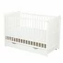Set Patut din lemn bebe Qmini, Julia cu sertar, 120x60 cm, Alb + Saltea patut bebe, Cocos Confort II, Cu fibre de cocos si strat de burete, 120x60x10 cm + Protectie impermeabila, Pentru patuturi 120x60 cm, Alb - 4