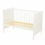 Set Patut din lemn bebe Qmini, Julia cu sertar, 120x60 cm, Alb + Saltea patut bebe, Cocos Confort II, Cu fibre de cocos si strat de burete, 120x60x10 cm + Protectie impermeabila, Pentru patuturi 120x60 cm, Alb - 10