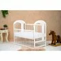 Set Patut din lemn bebe Qmini, Julia II cu laterala culisanta, 120x60 cm, Alb + Saltea patut bebe, Cocos Confort II, Cu fibre de cocos si strat de burete, 120x60x10 cm + Protectie impermeabila, Pentru patuturi 120x60 cm, Alb - 2