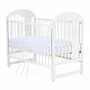 Set Patut din lemn bebe Qmini, Julia II cu laterala culisanta, 120x60 cm, Alb + Saltea patut bebe, Cocos Confort II, Cu fibre de cocos si strat de burete, 120x60x10 cm + Protectie impermeabila, Pentru patuturi 120x60 cm, Alb - 7