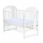 Set Patut din lemn bebe Qmini, Julia II cu laterala culisanta, 120x60 cm, Alb + Saltea patut bebe, Cocos Confort II, Cu fibre de cocos si strat de burete, 120x60x10 cm + Protectie impermeabila, Pentru patuturi 120x60 cm, Alb - 8