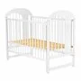 Set Patut din lemn bebe Qmini, Julia II cu laterala culisanta, 120x60 cm, Alb + Saltea patut bebe, Cocos Confort II, Cu fibre de cocos si strat de burete, 120x60x10 cm + Protectie impermeabila, Pentru patuturi 120x60 cm, Alb - 9