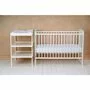 Set Patut din lemn bebe Qmini, Timmi Heart cu laterala culisanta, 120x60 cm, Alb + Saltea patut bebe, Cocos Confort II, Cu fibre de cocos si strat de burete, 120x60x10 cm + Protectie impermeabila, Pentru patuturi 120x60 cm, Alb - 5