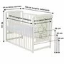 Set Patut din lemn bebe Qmini, Timmi Heart cu laterala culisanta, 120x60 cm, Alb + Saltea patut bebe, Cocos Confort II, Cu fibre de cocos si strat de burete, 120x60x10 cm + Protectie impermeabila, Pentru patuturi 120x60 cm, Alb - 7