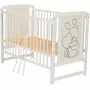 Set Patut din lemn bebe Qmini, Timmi Heart cu laterala culisanta, 120x60 cm, Alb + Saltea patut bebe, Cocos Confort II, Cu fibre de cocos si strat de burete, 120x60x10 cm + Protectie impermeabila, Pentru patuturi 120x60 cm, Alb - 11