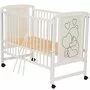 Set Patut din lemn bebe Qmini, Timmi Heart cu laterala culisanta, 120x60 cm, Alb + Saltea patut bebe, Cocos Confort II, Cu fibre de cocos si strat de burete, 120x60x10 cm + Protectie impermeabila, Pentru patuturi 120x60 cm, Alb - 16