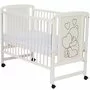 Set Patut din lemn bebe Qmini, Timmi Heart cu laterala culisanta, 120x60 cm, Alb + Saltea patut bebe, Cocos Confort II, Cu fibre de cocos si strat de burete, 120x60x10 cm + Protectie impermeabila, Pentru patuturi 120x60 cm, Alb - 18